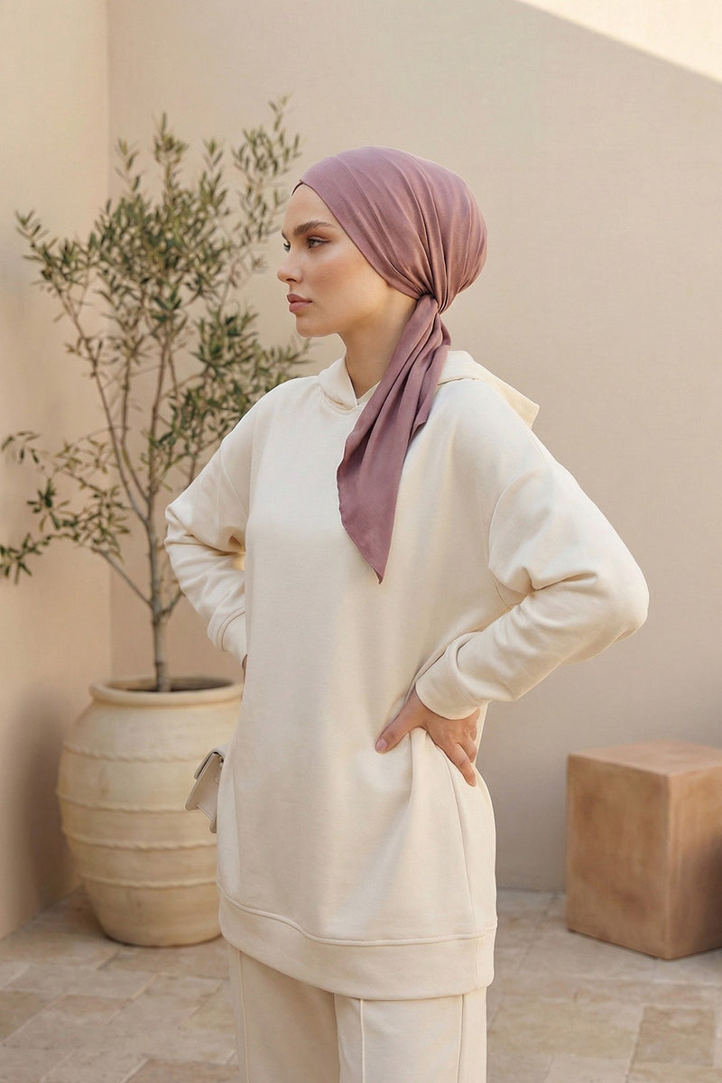 Chic Easy Wrap Hijab Cover for Women, Trendy Hijab for Stylish Look, Soft Comfortable Turban Head Covering, Chic Single Color Headscarf,B-45