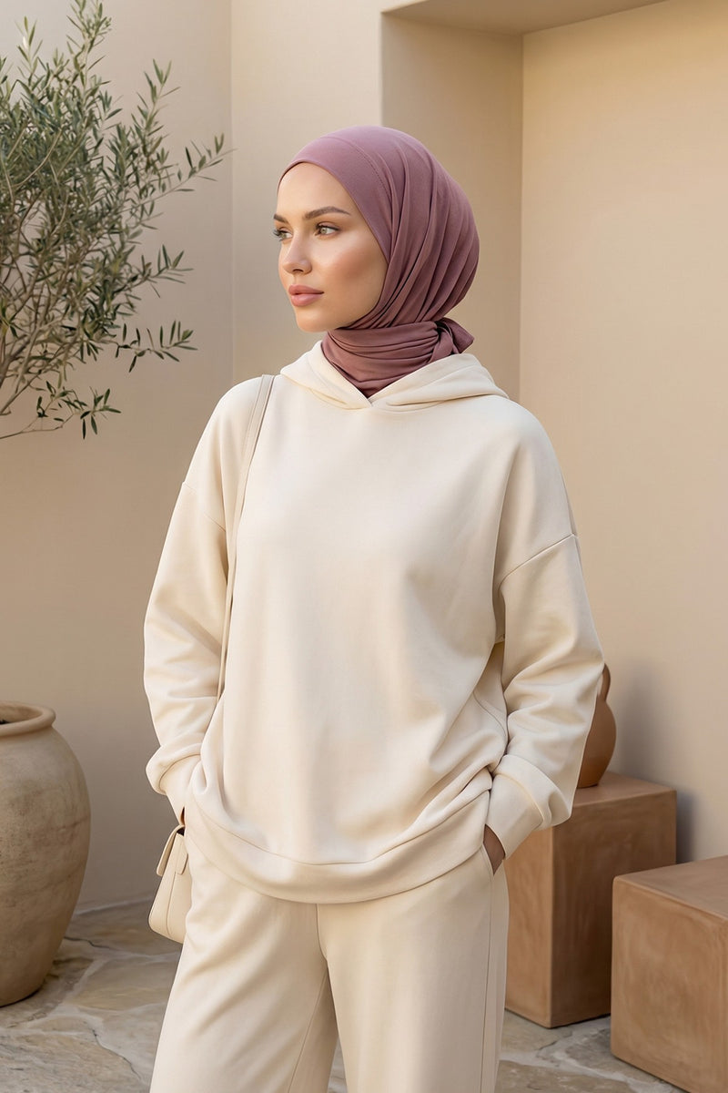Chic Easy Wrap Hijab Cover for Women, Trendy Hijab for Stylish Look, Soft Comfortable Turban Head Covering, Chic Single Color Headscarf,B-45