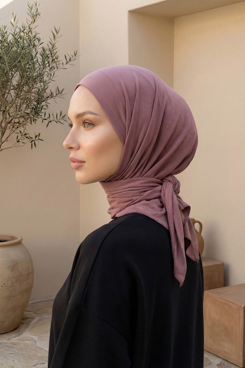 Chic Easy Wrap Hijab Cover for Women, Trendy Hijab for Stylish Look, Soft Comfortable Turban Head Covering, Chic Single Color Headscarf,B-45
