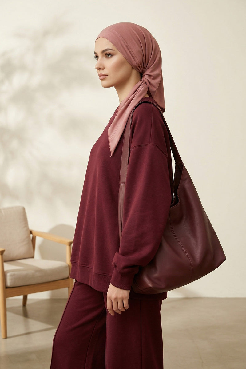 Chic Easy Wrap Hijab Cover for Women, Trendy Hijab for Stylish Look, Soft Comfortable Turban Head Covering, Chic Single Color Headscarf,B-45