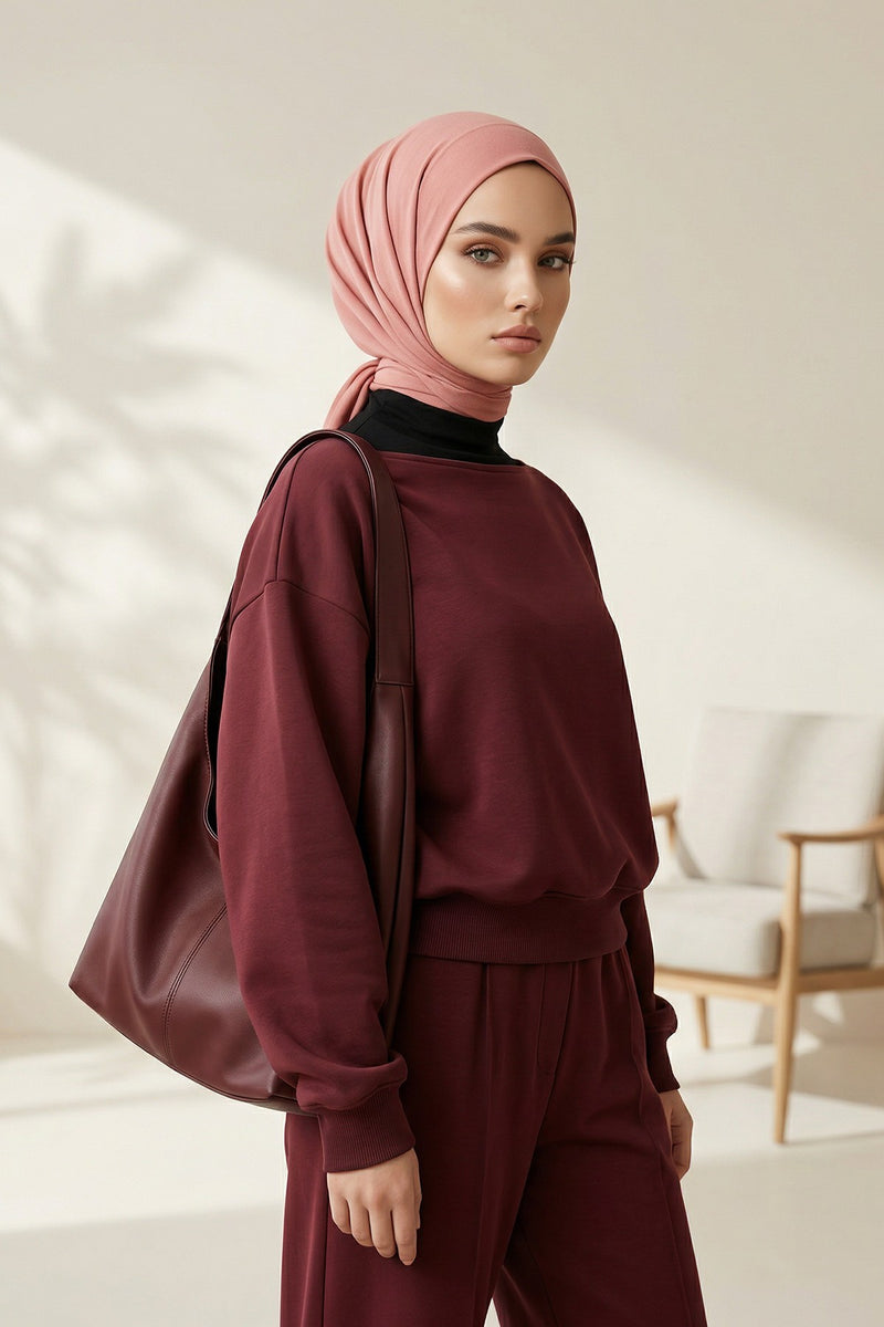 Chic Easy Wrap Hijab Cover for Women, Trendy Hijab for Stylish Look, Soft Comfortable Turban Head Covering, Chic Single Color Headscarf,B-45