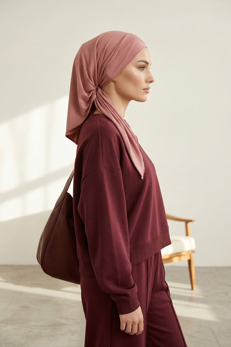 Chic Easy Wrap Hijab Cover for Women, Trendy Hijab for Stylish Look, Soft Comfortable Turban Head Covering, Chic Single Color Headscarf,B-45