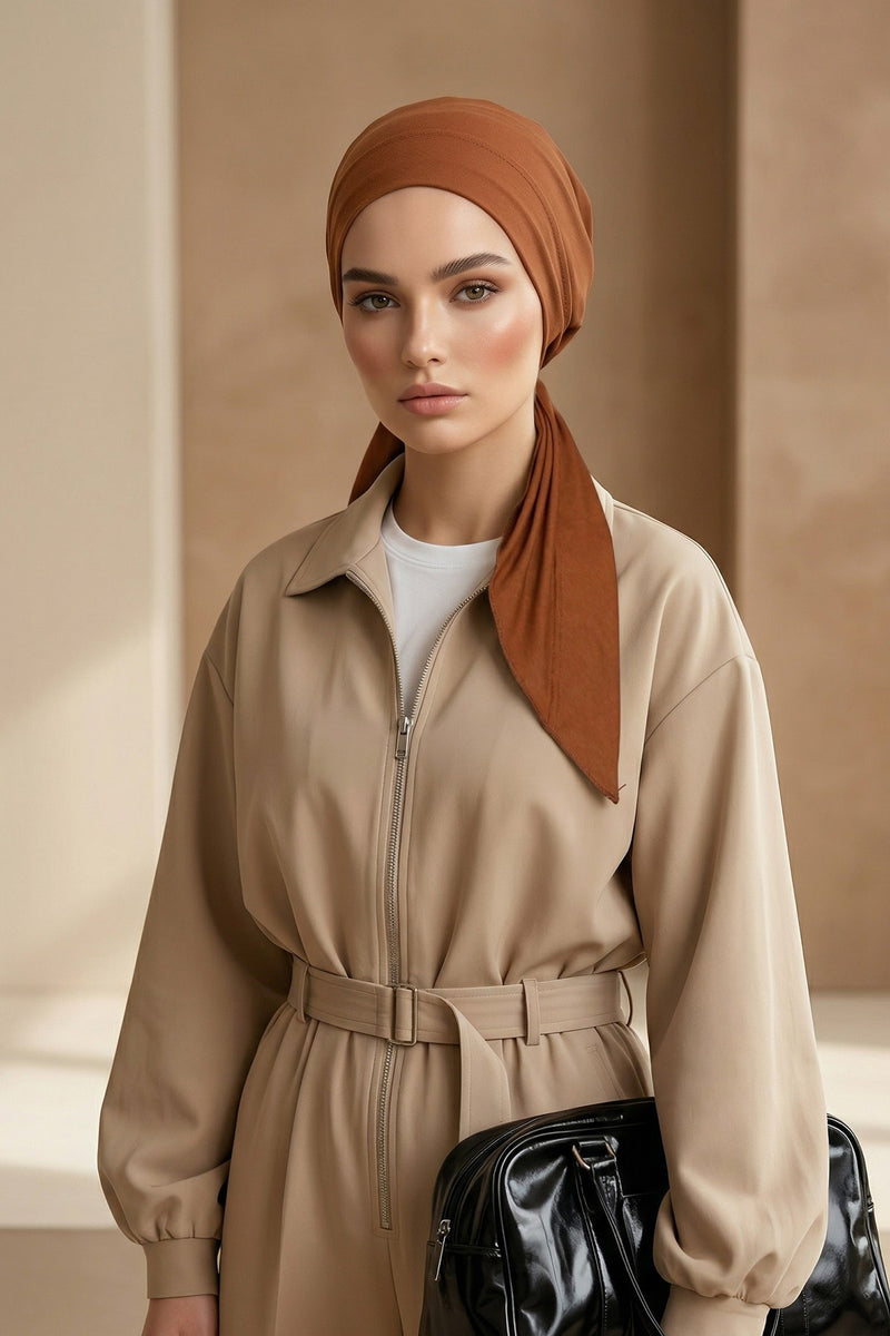 Chic Easy Wrap Hijab Cover for Women, Trendy Hijab for Stylish Look, Soft Comfortable Turban Head Covering, Chic Single Color Headscarf,B-45