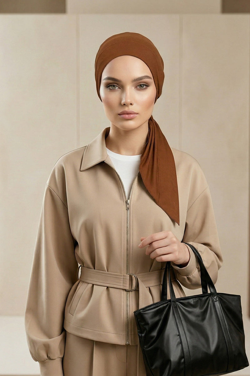 Chic Easy Wrap Hijab Cover for Women, Trendy Hijab for Stylish Look, Soft Comfortable Turban Head Covering, Chic Single Color Headscarf,B-45
