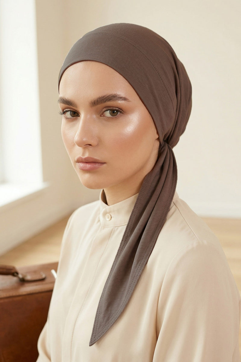 Chic Easy Wrap Hijab Cover for Women, Trendy Hijab for Stylish Look, Soft Comfortable Turban Head Covering, Chic Single Color Headscarf,B-45