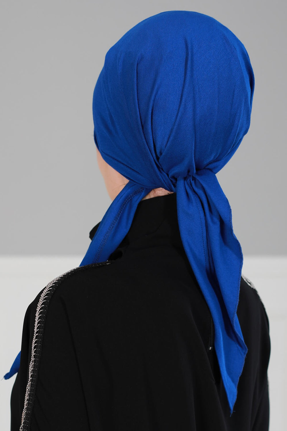 Chic Easy Wrap Hijab Cover for Women, Trendy Hijab for Stylish Look, Soft Comfortable Turban Head Covering, Chic Single Color Headscarf,B-45 Sax Blue