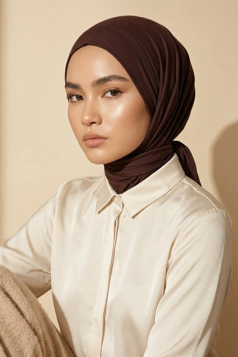 Chic Easy Wrap Hijab Cover for Women, Trendy Hijab for Stylish Look, Soft Comfortable Turban Head Covering, Chic Single Color Headscarf,B-45