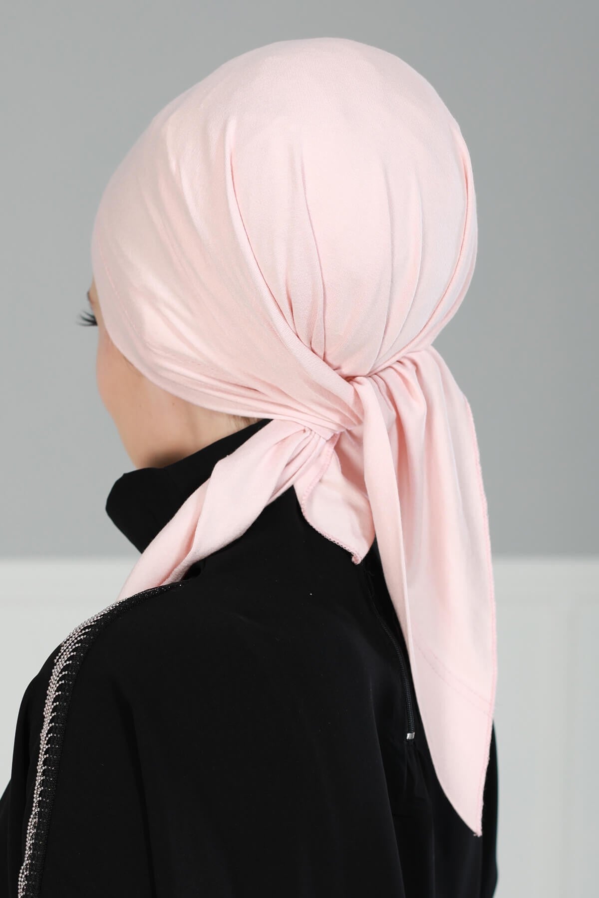 Chic Easy Wrap Hijab Cover for Women, Trendy Hijab for Stylish Look, Soft Comfortable Turban Head Covering, Chic Single Color Headscarf,B-45 Powder