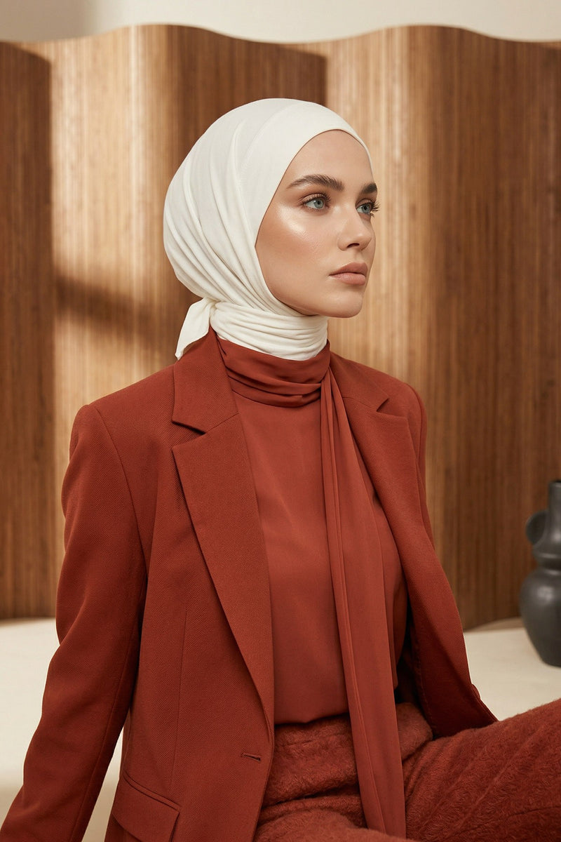 Chic Easy Wrap Hijab Cover for Women, Trendy Hijab for Stylish Look, Soft Comfortable Turban Head Covering, Chic Single Color Headscarf,B-45