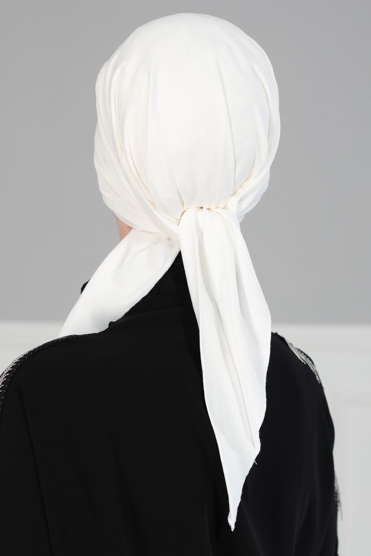 Chic Easy Wrap Hijab Cover for Women, Trendy Hijab for Stylish Look, Soft Comfortable Turban Head Covering, Chic Single Color Headscarf,B-45 Ivory