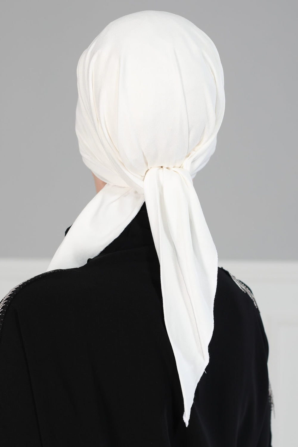 Chic Easy Wrap Hijab Cover for Women, Trendy Hijab for Stylish Look, Soft Comfortable Turban Head Covering, Chic Single Color Headscarf,B-45 Ivory