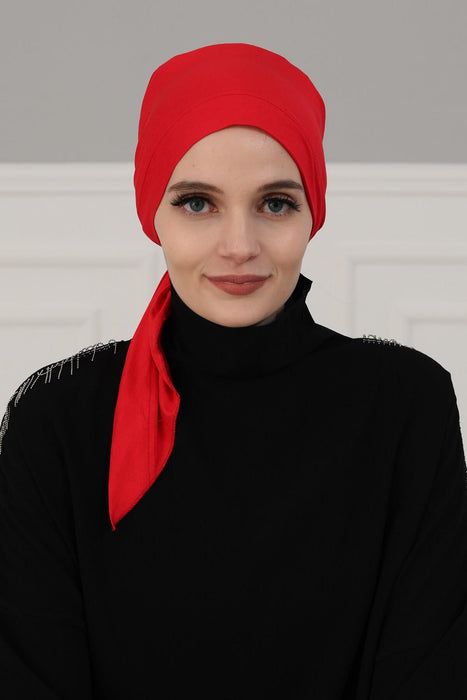غطاء حجاب أنيق سهل اللف للنساء، حجاب عصري لمظهر أنيق، غطاء رأس عمامة ناعم ومريح، وشاح رأس أنيق بلون واحد، B-45