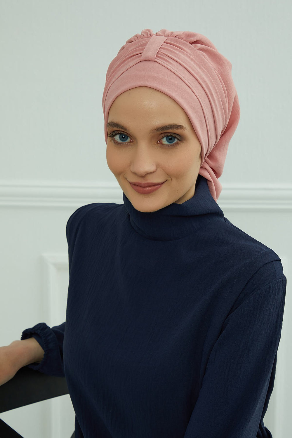 Chic Instant Turban Hat for Women, Modest Fashion Head Cover with Aerobin Fabric, Easy Slip-On Hijab Cap for Everyday Use,HT-90 Pink