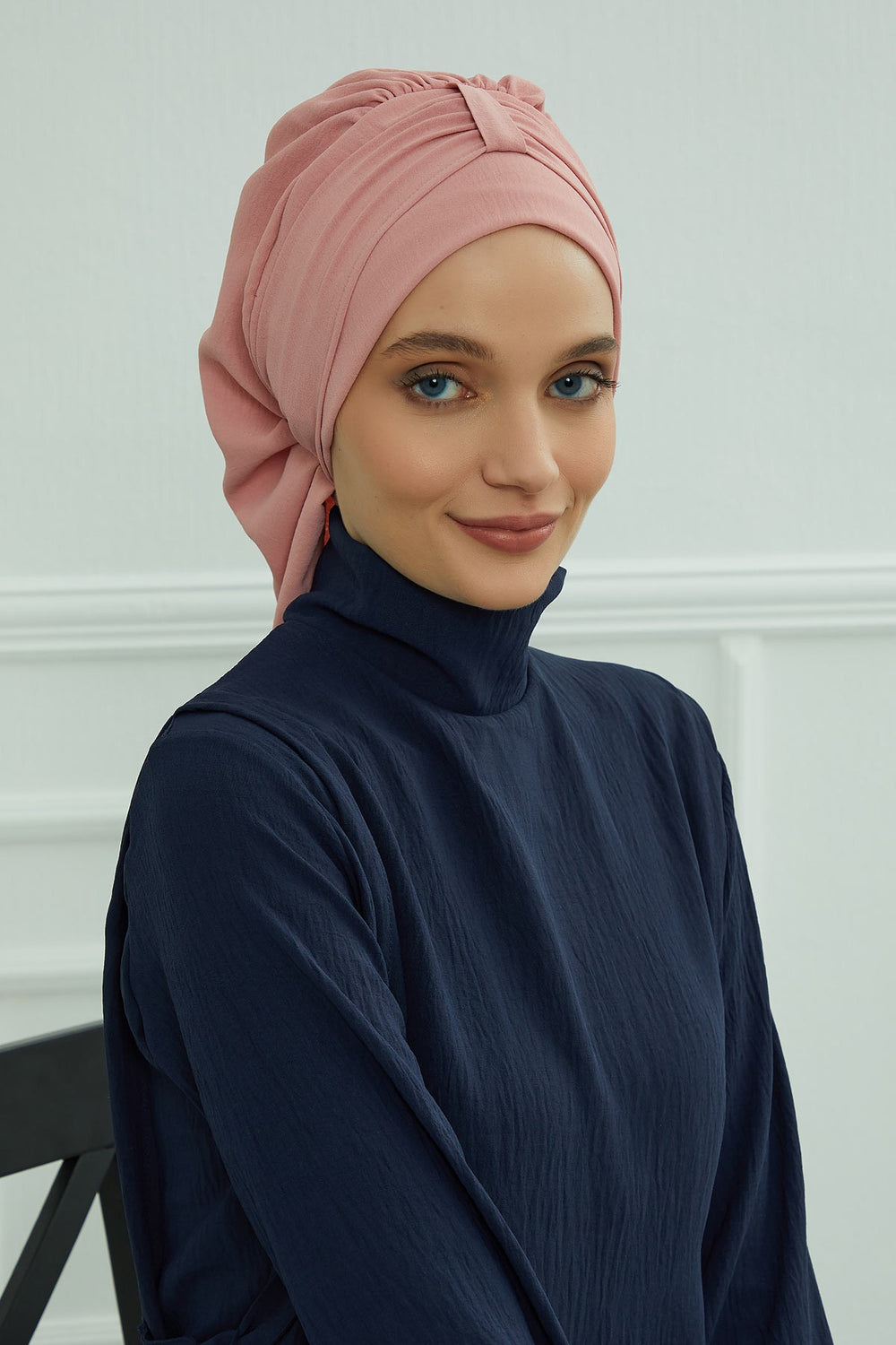 Chic Instant Turban Hat for Women, Modest Fashion Head Cover with Aerobin Fabric, Easy Slip-On Hijab Cap for Everyday Use,HT-90 Pink