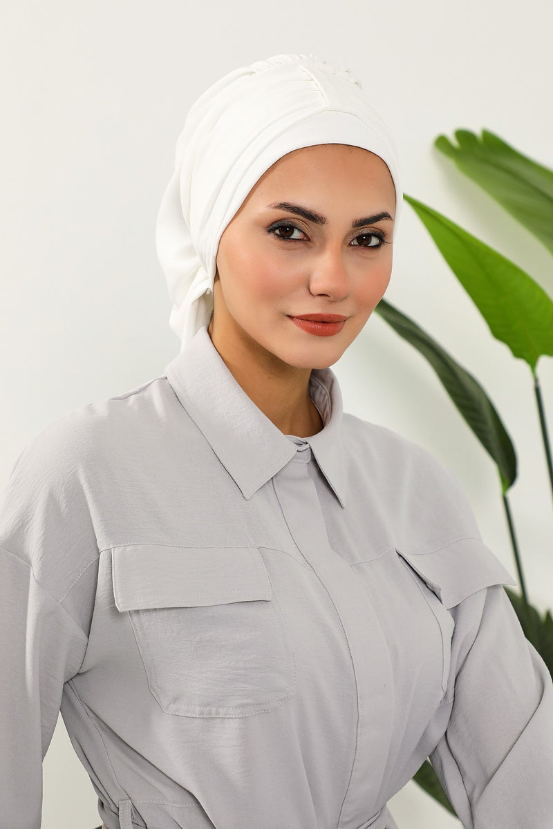 Instant-Turban, leichter Aerobin-Schal, Kopf-Turbane für Frauen, Kopfbedeckung, stilvolles, elegantes Design, HT-90