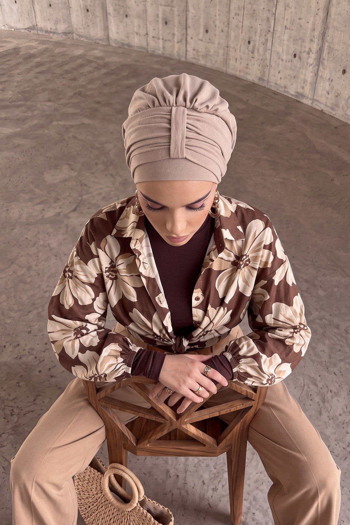Chic Instant Turban Hat for Women, Modest Fashion Head Cover with Aerobin Fabric, Easy Slip-On Hijab Cap for Everyday Use,HT-90