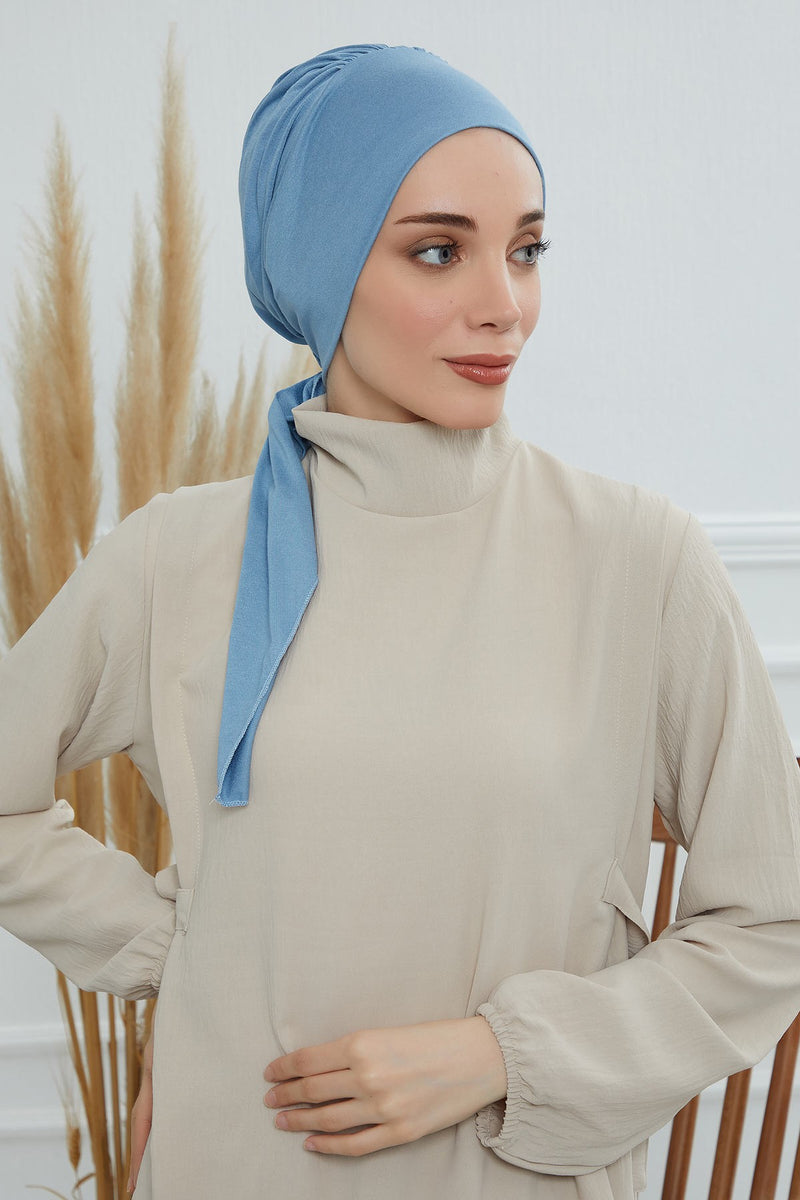 Chic Instant Turban Headscarf, Ready to Wear Instant Hijab, Easy Wrap & Trendy Turban Hijab Design, Stylish Chemo Cancer Cap for Women,B-49