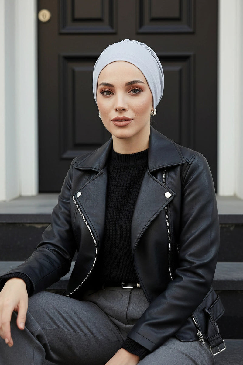 Chic Instant Turban Headscarf, Ready to Wear Instant Hijab, Easy Wrap & Trendy Turban Hijab Design, Stylish Chemo Cancer Cap for Women,B-49