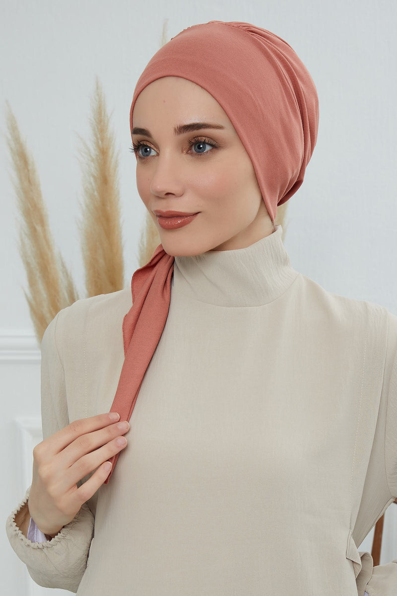 Chic Instant Turban Headscarf, Ready to Wear Instant Hijab, Easy Wrap & Trendy Turban Hijab Design, Stylish Chemo Cancer Cap for Women,B-49