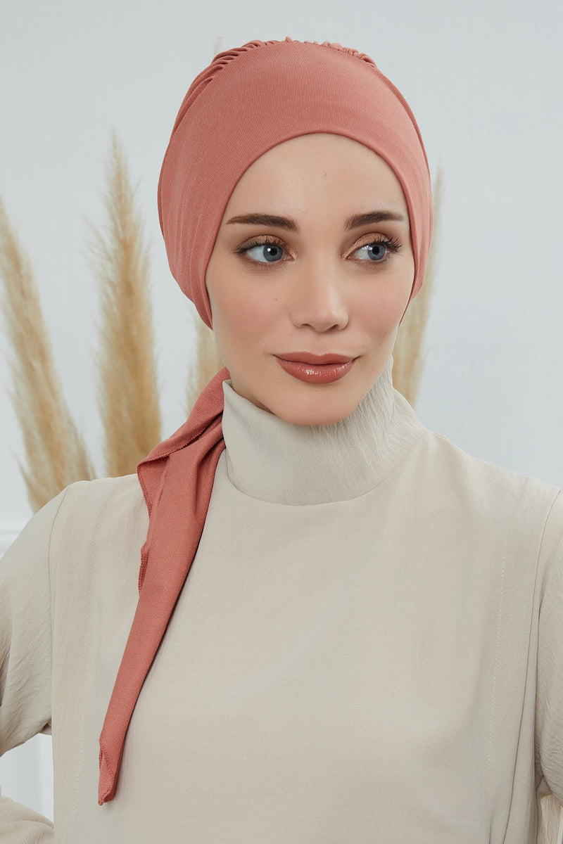 Chic Instant Turban Headscarf, Ready to Wear Instant Hijab, Easy Wrap & Trendy Turban Hijab Design, Stylish Chemo Cancer Cap for Women,B-49