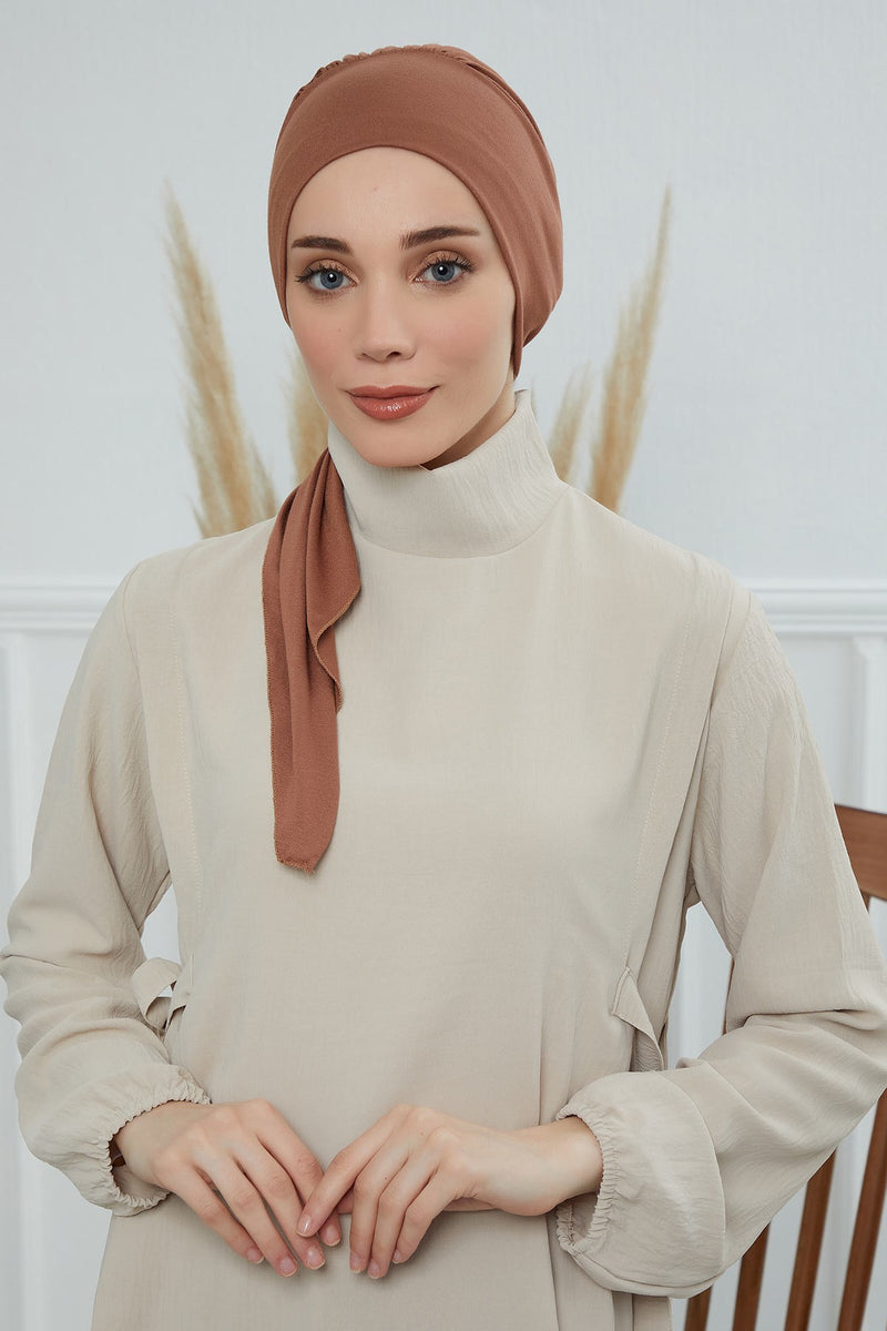 Chic Instant Turban Headscarf, Ready to Wear Instant Hijab, Easy Wrap & Trendy Turban Hijab Design, Stylish Chemo Cancer Cap for Women,B-49