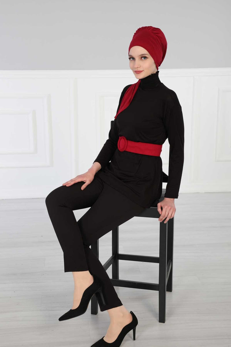 Chic Instant Turban Headscarf, Ready to Wear Instant Hijab, Easy Wrap & Trendy Turban Hijab Design, Stylish Chemo Cancer Cap for Women,B-49