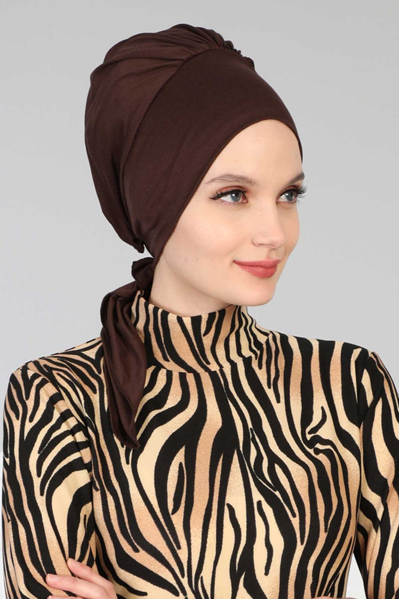 Chic Instant Turban Headscarf, Ready to Wear Instant Hijab, Easy Wrap & Trendy Turban Hijab Design, Stylish Chemo Cancer Cap for Women,B-49