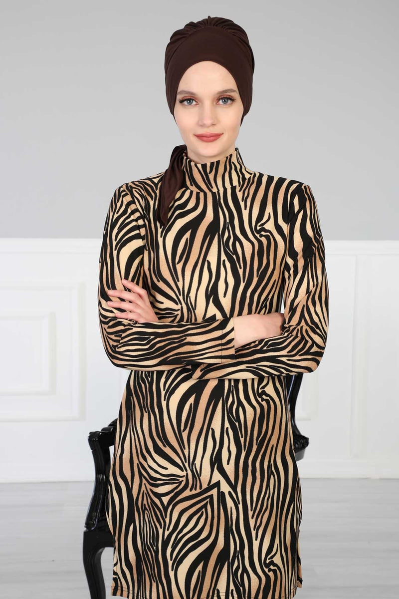 Chic Instant Turban Headscarf, Ready to Wear Instant Hijab, Easy Wrap & Trendy Turban Hijab Design, Stylish Chemo Cancer Cap for Women,B-49