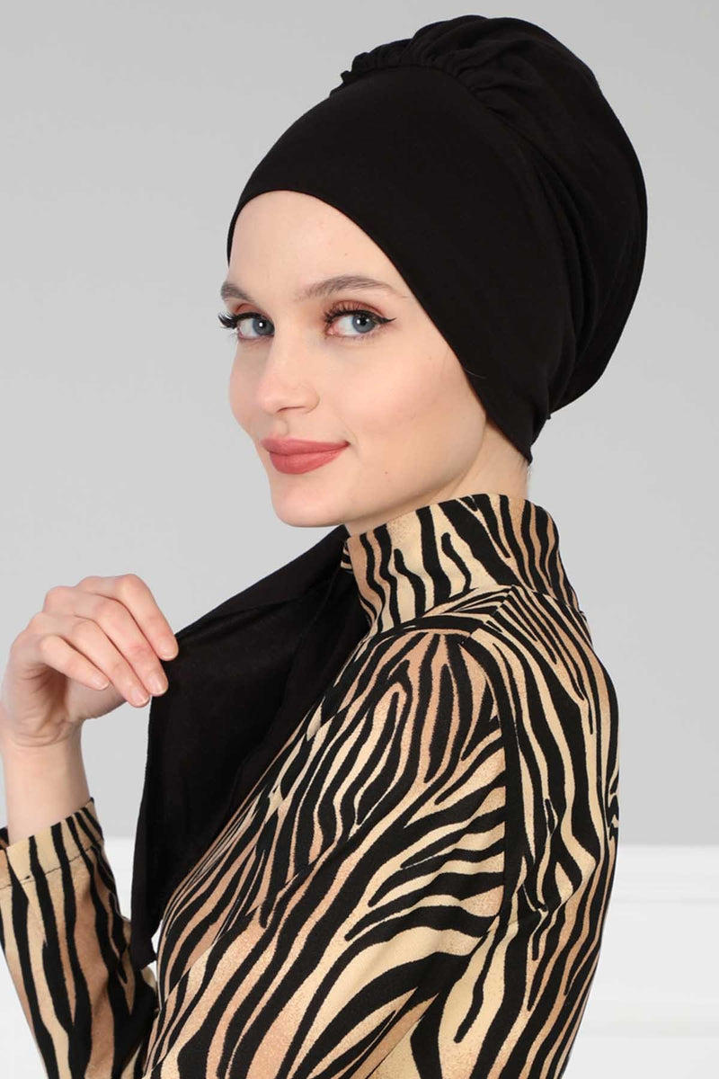 Chic Instant Turban Headscarf, Ready to Wear Instant Hijab, Easy Wrap & Trendy Turban Hijab Design, Stylish Chemo Cancer Cap for Women,B-49