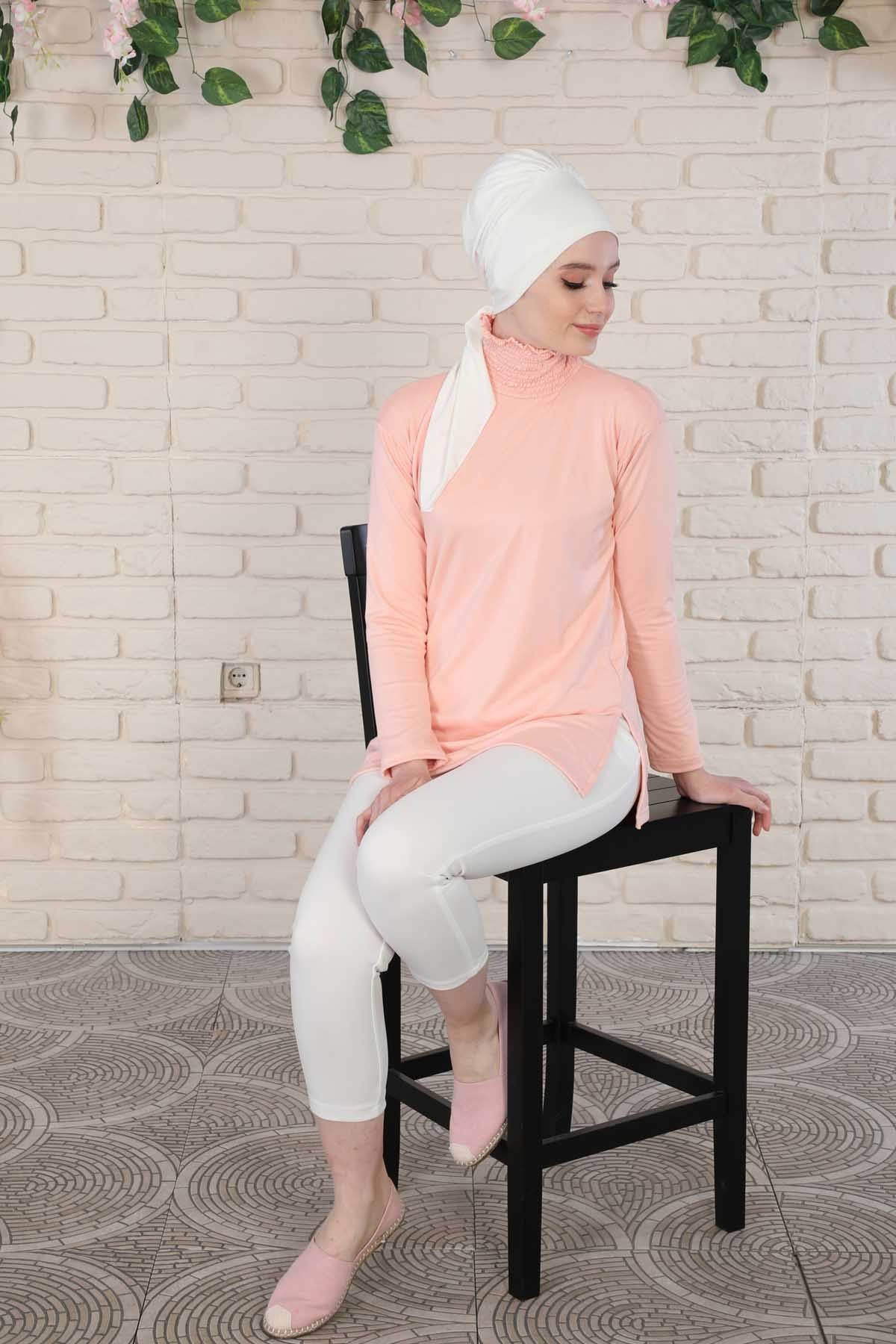 Chic Instant Turban Headscarf, Ready to Wear Instant Hijab, Easy Wrap & Trendy Turban Hijab Design, Stylish Chemo Cancer Cap for Women,B-49 White