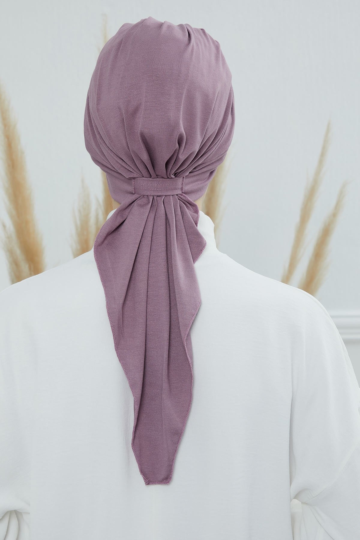 Chic Instant Turban Headscarf, Ready to Wear Instant Hijab, Easy Wrap & Trendy Turban Hijab Design, Stylish Chemo Cancer Cap for Women,B-49 Lilac