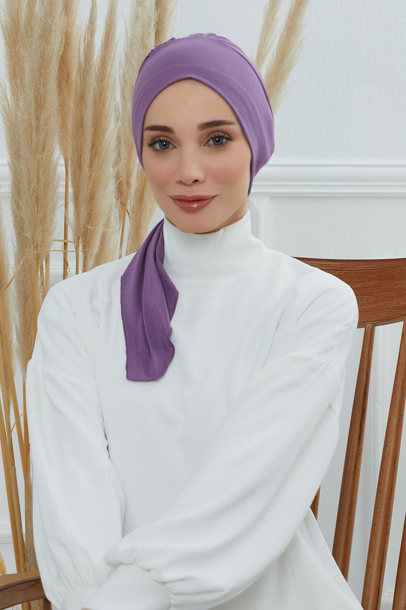 Chic Instant Turban Headscarf, Ready to Wear Instant Hijab, Easy Wrap & Trendy Turban Hijab Design, Stylish Chemo Cancer Cap for Women,B-49