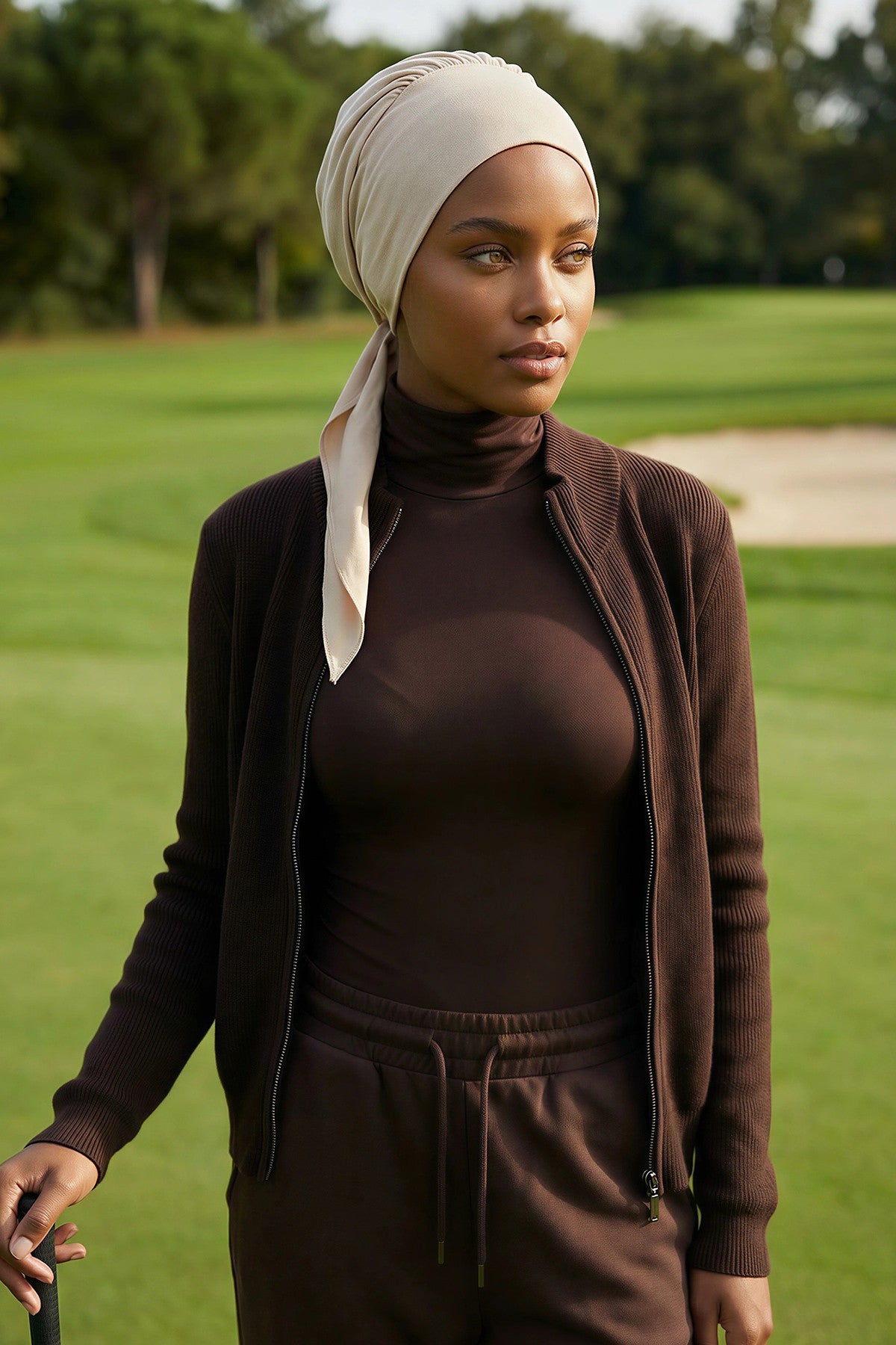 Chic Instant Turban Headscarf, Ready to Wear Instant Hijab, Easy Wrap & Trendy Turban Hijab Design, Stylish Chemo Cancer Cap for Women,B-49 Sand Brown