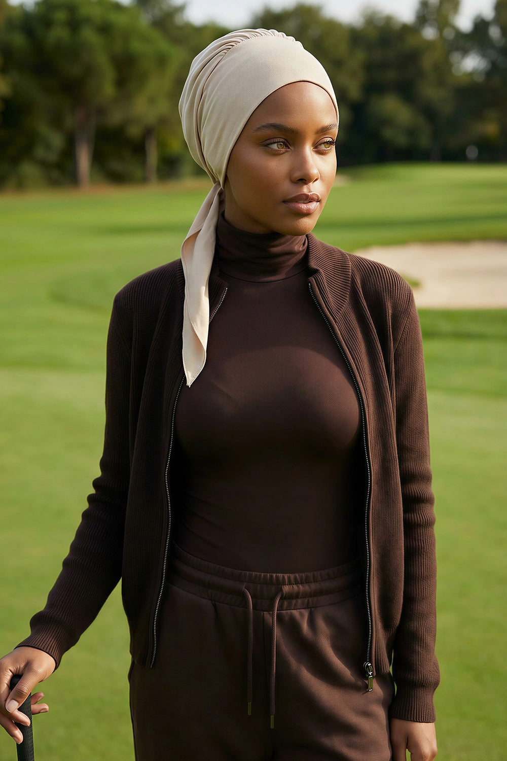 Chic Instant Turban Headscarf, Ready to Wear Instant Hijab, Easy Wrap & Trendy Turban Hijab Design, Stylish Chemo Cancer Cap for Women,B-49 Sand Brown