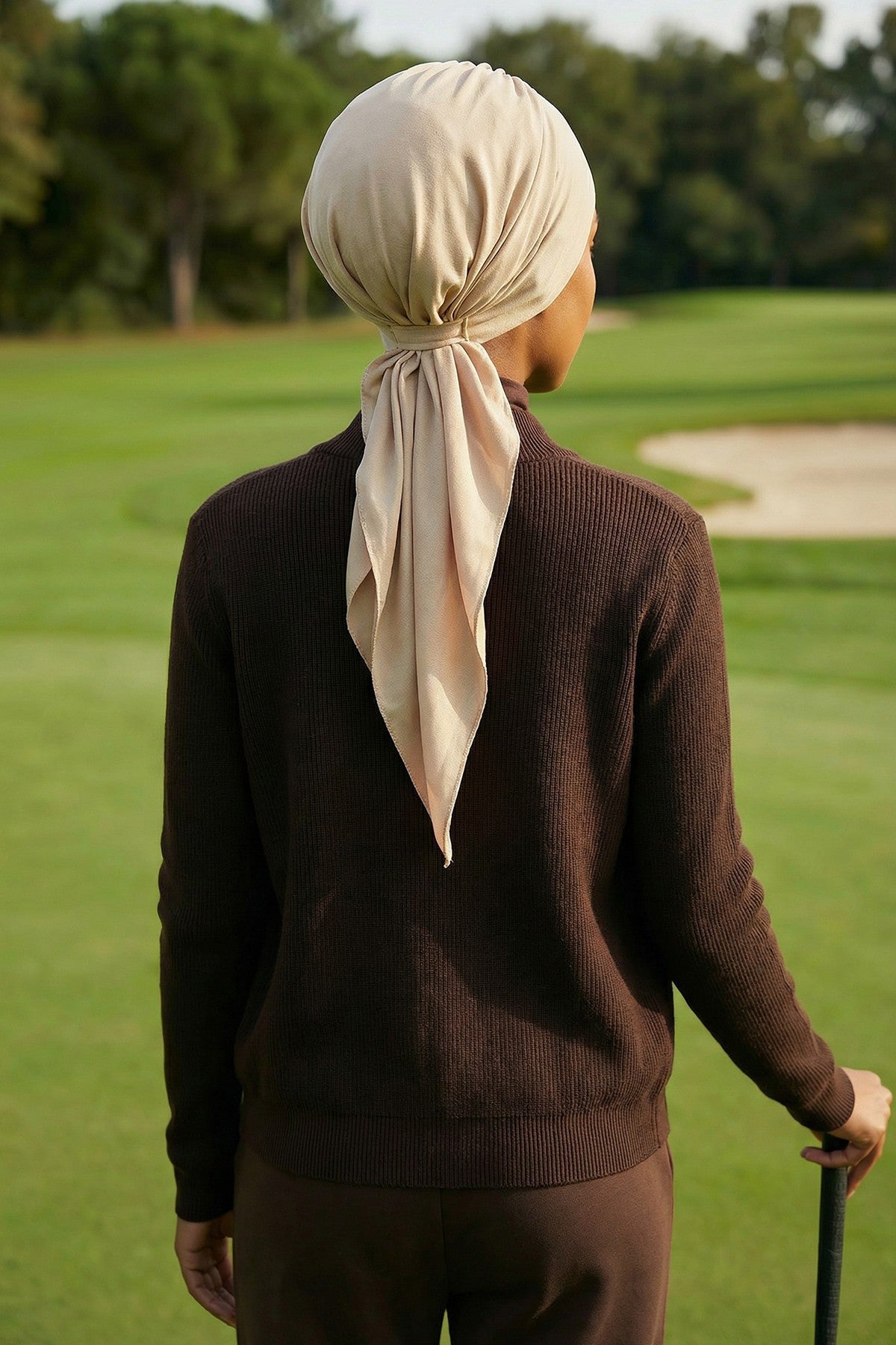 Chic Instant Turban Headscarf, Ready to Wear Instant Hijab, Easy Wrap & Trendy Turban Hijab Design, Stylish Chemo Cancer Cap for Women,B-49 Sand Brown