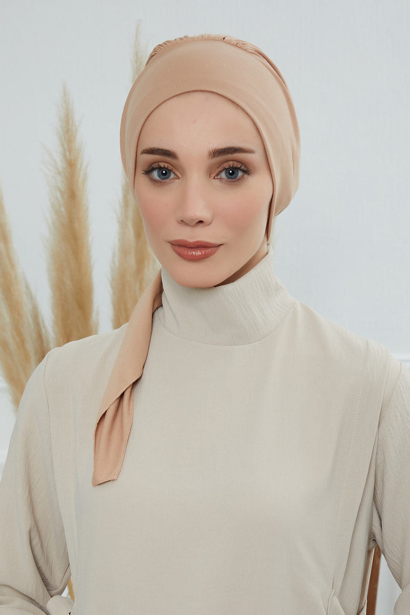 Chic Instant Turban Headscarf, Ready to Wear Instant Hijab, Easy Wrap & Trendy Turban Hijab Design, Stylish Chemo Cancer Cap for Women,B-49