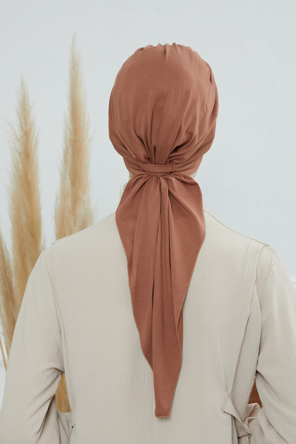 Chic Instant Turban Headscarf, Ready to Wear Instant Hijab, Easy Wrap & Trendy Turban Hijab Design, Stylish Chemo Cancer Cap for Women,B-49 Caramel Brown