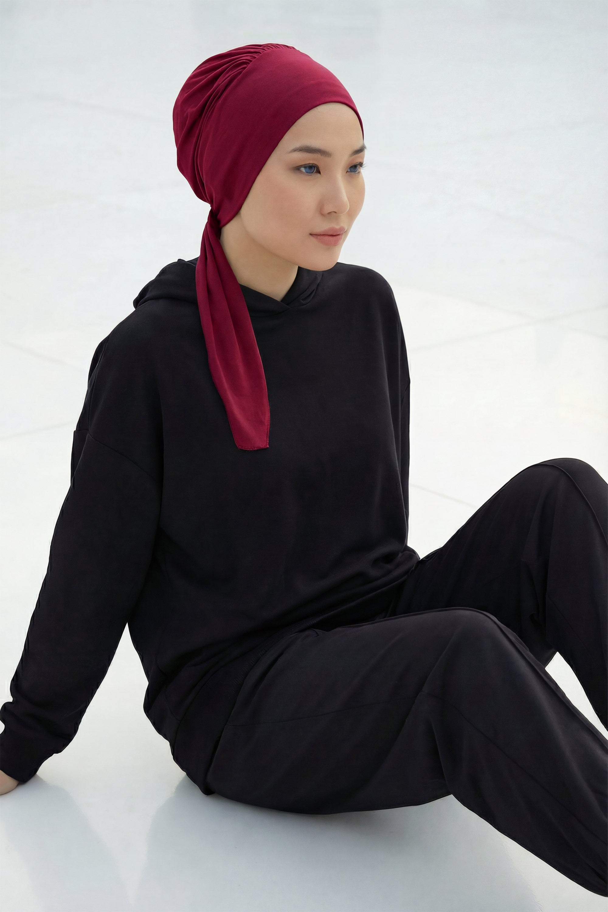 Chic Instant Turban Headscarf, Ready to Wear Instant Hijab, Easy Wrap & Trendy Turban Hijab Design, Stylish Chemo Cancer Cap for Women,B-49 Maroon