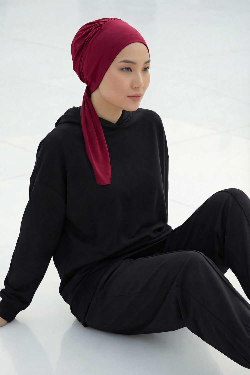 Chic Instant Turban Headscarf, Ready to Wear Instant Hijab, Easy Wrap & Trendy Turban Hijab Design, Stylish Chemo Cancer Cap for Women,B-49 Maroon