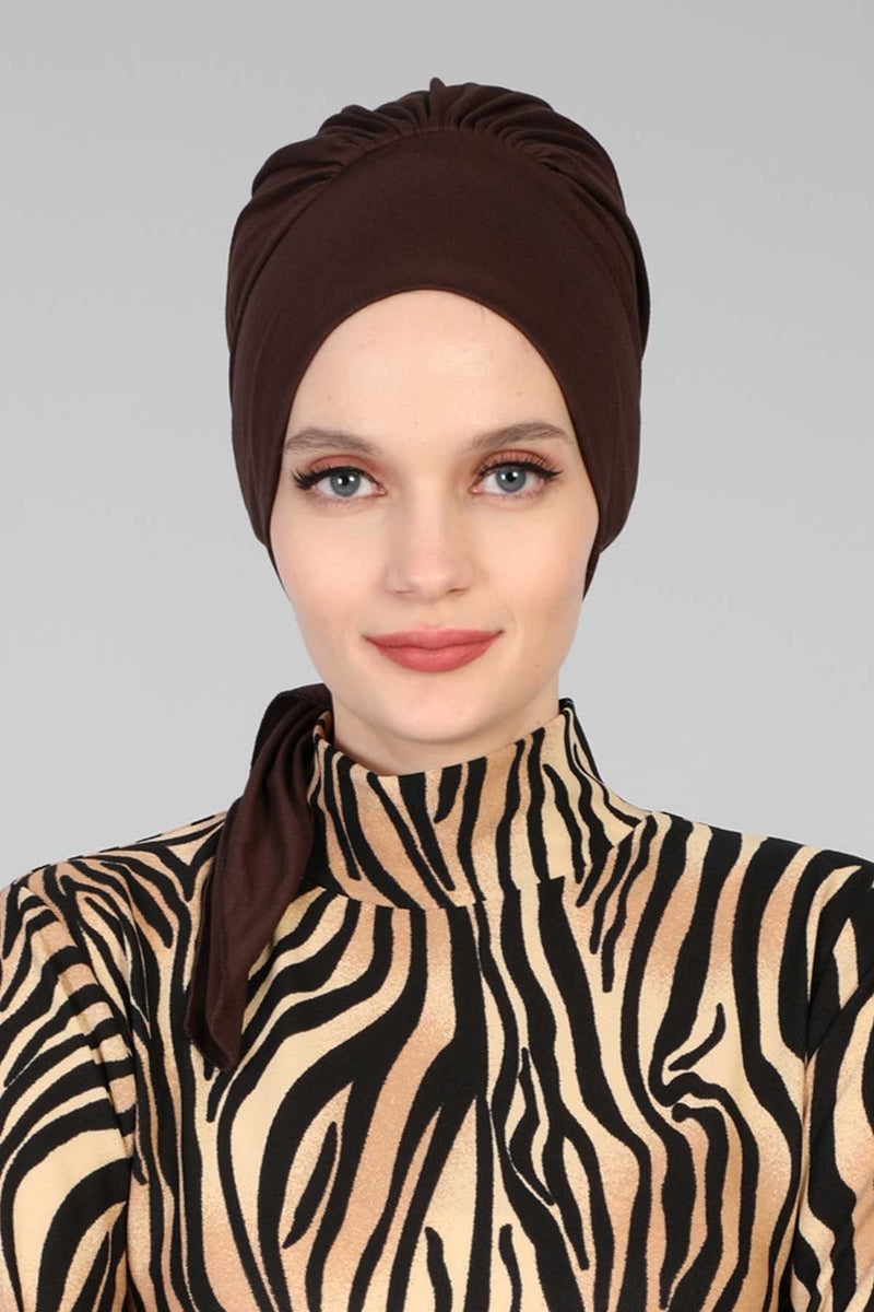Chic Instant Turban Headscarf, Ready to Wear Instant Hijab, Easy Wrap & Trendy Turban Hijab Design, Stylish Chemo Cancer Cap for Women,B-49