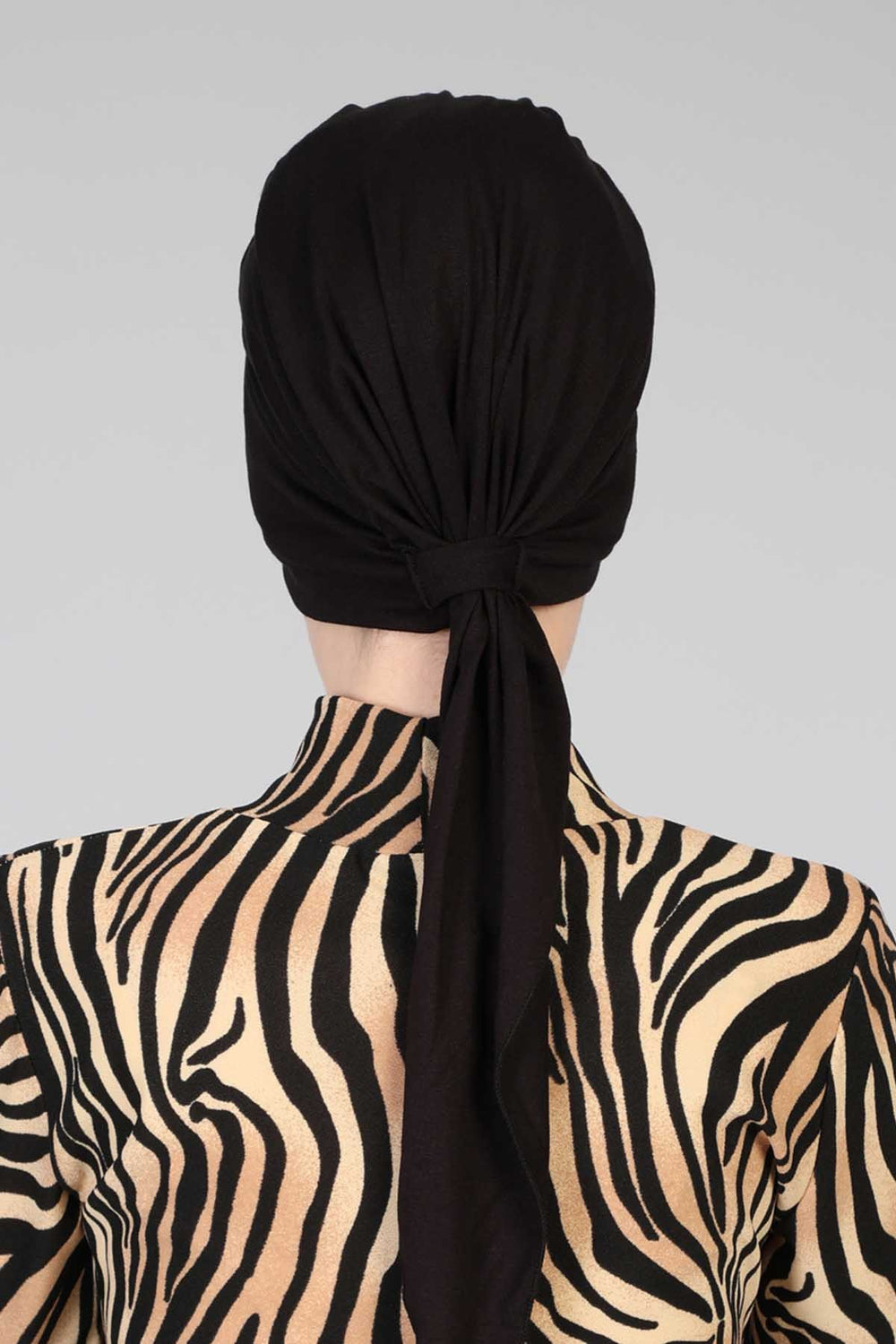 Chic Instant Turban Headscarf, Ready to Wear Instant Hijab, Easy Wrap & Trendy Turban Hijab Design, Stylish Chemo Cancer Cap for Women,B-49 Black