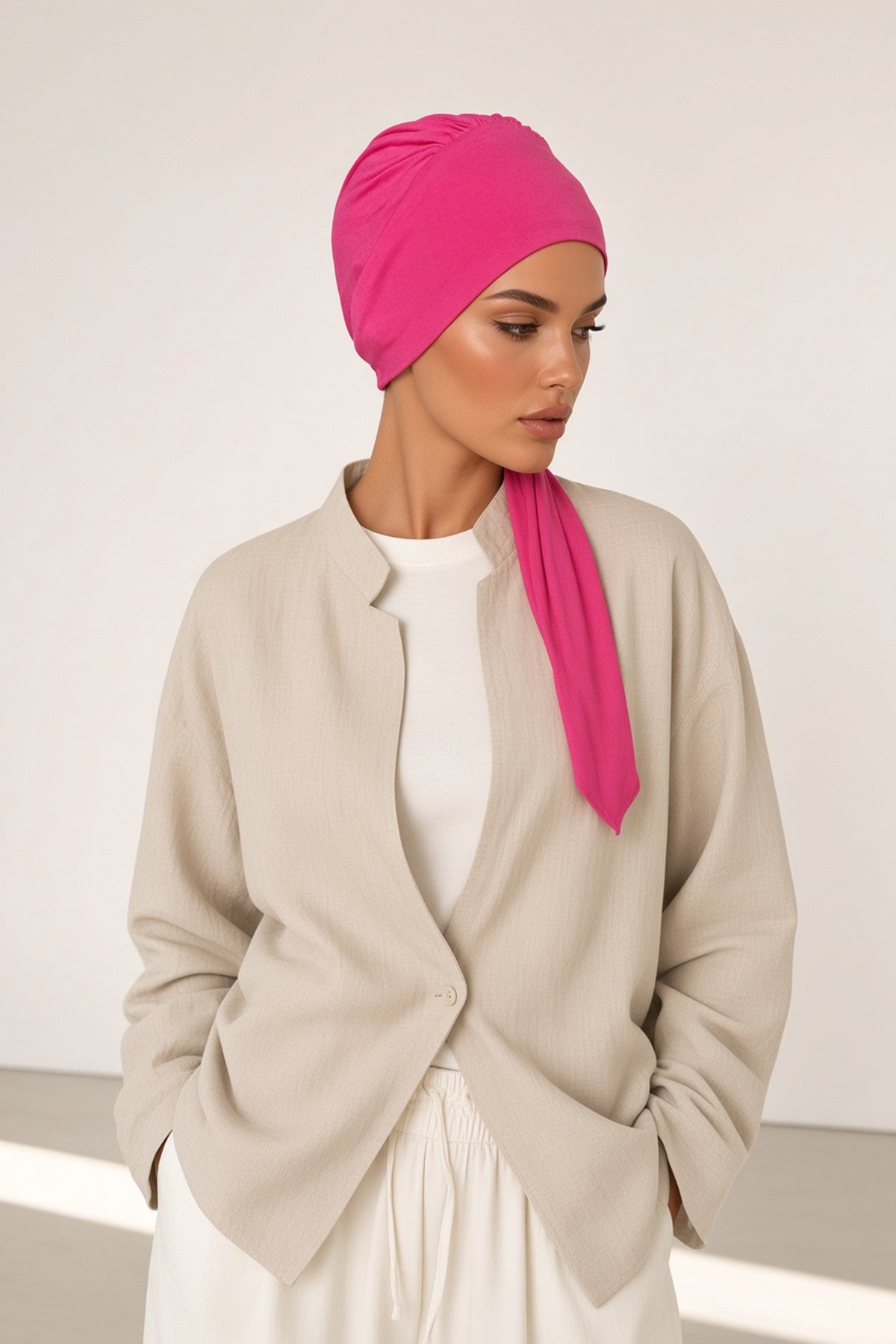 Chic Instant Turban Headscarf, Ready to Wear Instant Hijab, Easy Wrap & Trendy Turban Hijab Design, Stylish Chemo Cancer Cap for Women,B-49