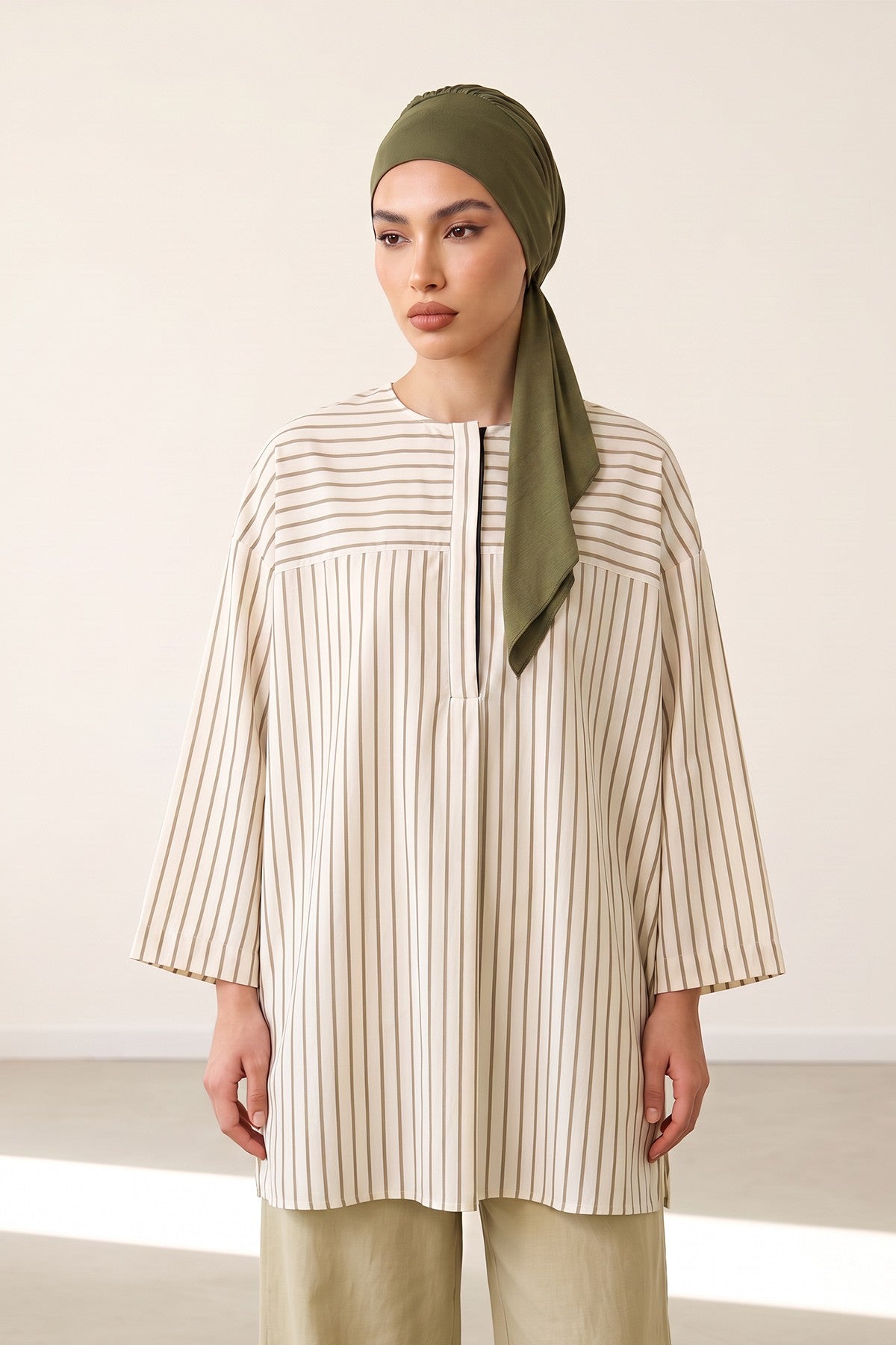 Chic Instant Turban Headscarf, Ready to Wear Instant Hijab, Easy Wrap & Trendy Turban Hijab Design, Stylish Chemo Cancer Cap for Women,B-49 Army Green