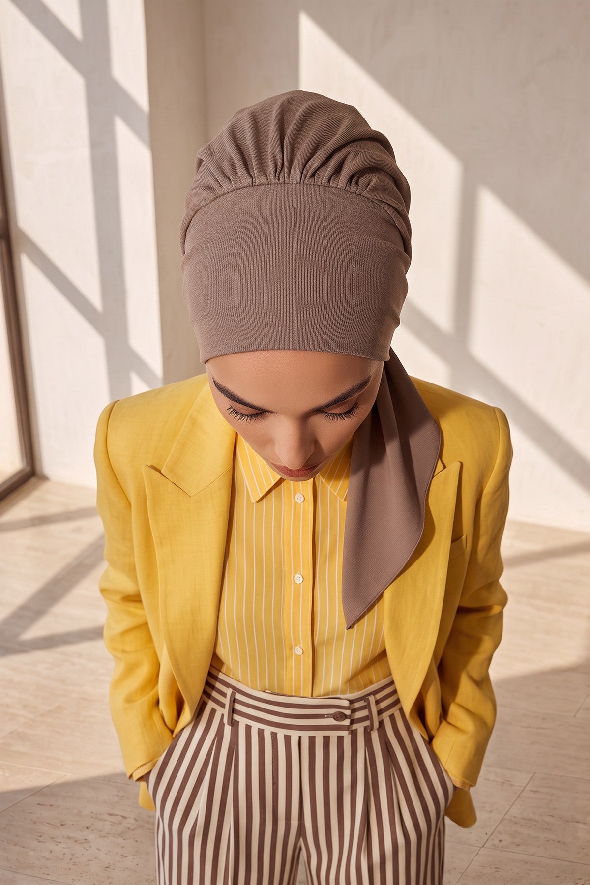 Chic Instant Turban Headscarf, Ready to Wear Instant Hijab, Easy Wrap & Trendy Turban Hijab Design, Stylish Chemo Cancer Cap for Women,B-49