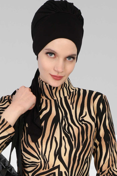 وشاح رأس عمامة أنيق فوري، جاهز للارتداء حجاب فوري، سهل الالتفاف وتصميم حجاب عمامة عصري، قبعة أنيقة للسرطان الكيميائي للنساء، B-49