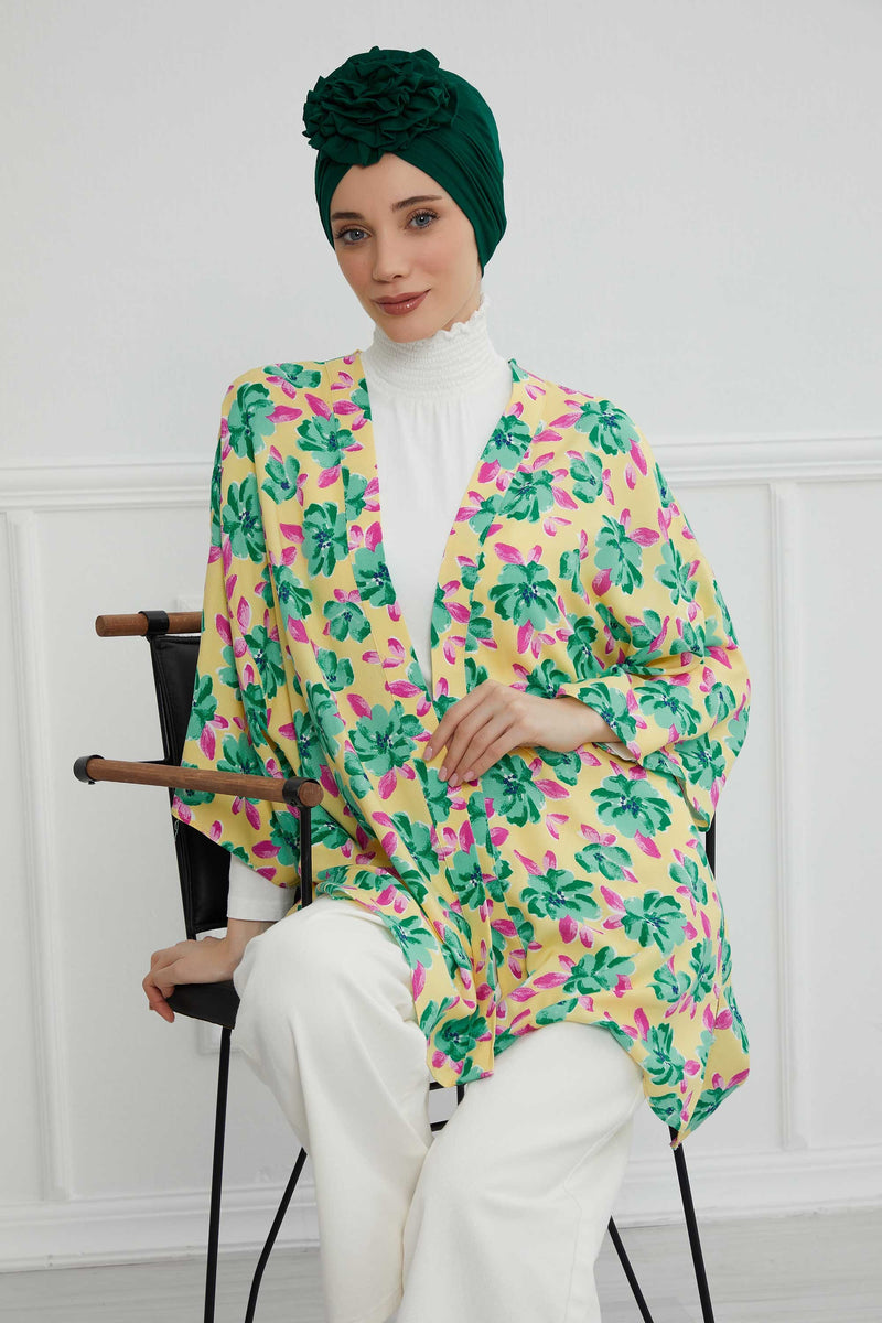 Chic Rose Accent Instant Turban Hijab for Women, Cotton Scarf Chemo Head Wrap, Plain Bonnet Cap with a Beautiful Big Handmade Rose,B-21