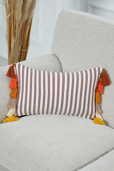 Colorful Tasseled Rectangle Pillow Cover,K-274