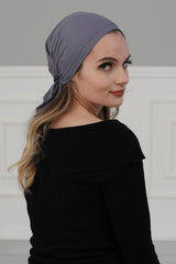 Cotton Chemo Headwear Headwrap Scarf Chemo Caps Gifts Elastic Adjustable Bandana Skull Cap,B-48 Grey