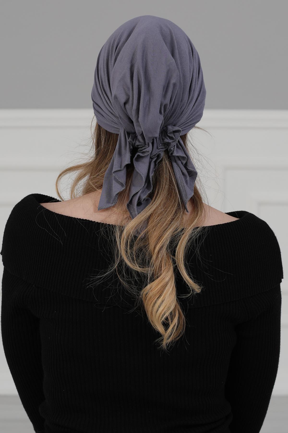Cotton Chemo Headwear Headwrap Scarf Chemo Caps Gifts Elastic Adjustable Bandana Skull Cap,B-48 Grey