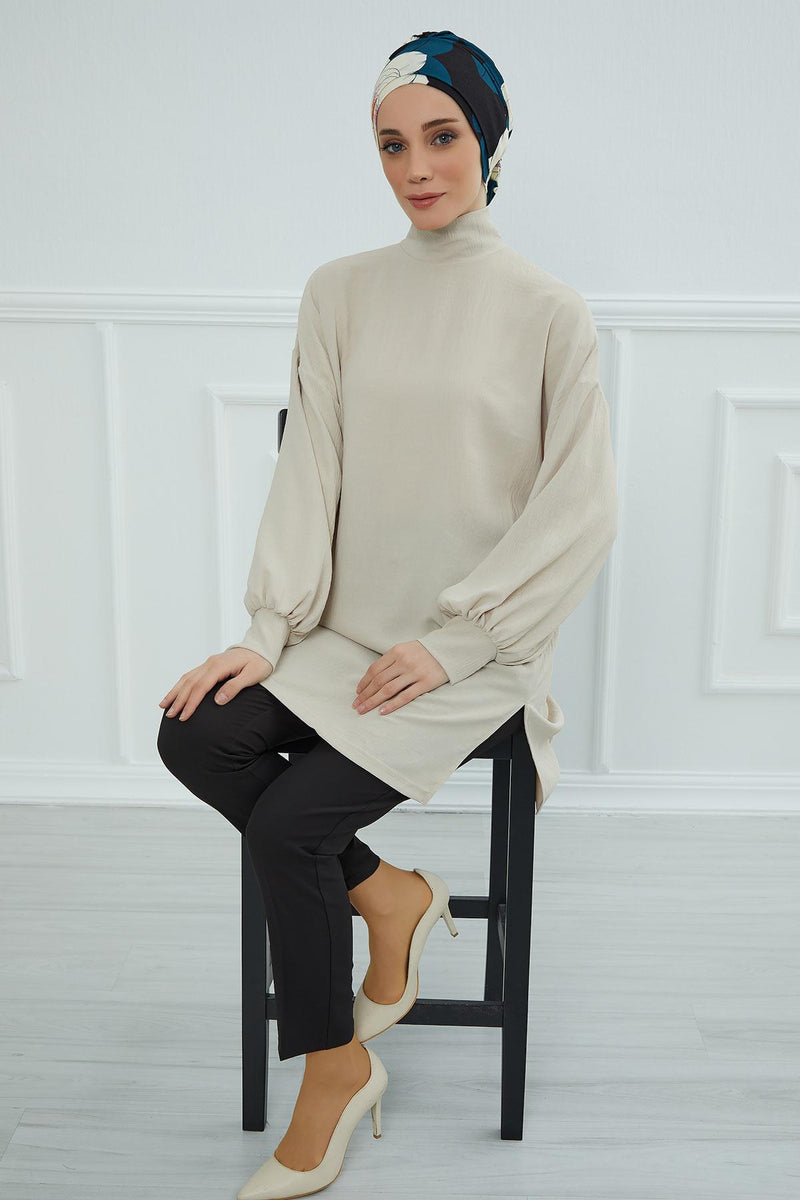 Cotton Printed Instant Turban Scarf For Women with Rose Detail at the Back Side, Stylish Patterned Elegant Turban Bonnet Cap,B-53YD